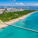 Aerial view of the Burgas coastline, Sea Garden and Pier